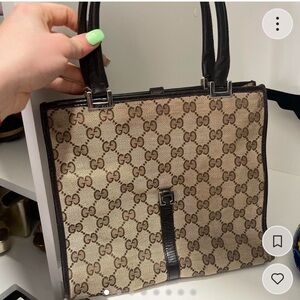 Gucci Beige and Brown Monogram Purse